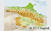 Physical 3D Map of Sinop, lighten