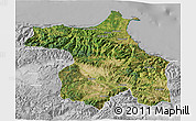 Satellite 3D Map of Sinop, lighten, desaturated
