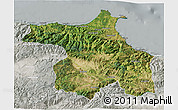 Satellite 3D Map of Sinop, lighten, semi-desaturated