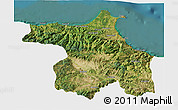 Satellite 3D Map of Sinop, single color outside
