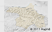 Shaded Relief 3D Map of Sinop, lighten, desaturated