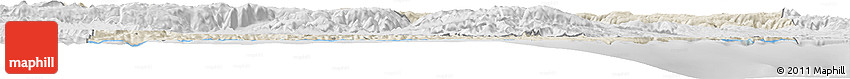 Shaded Relief Horizon Map of Sinop, lighten, desaturated