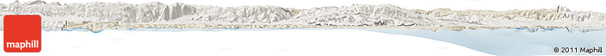 Shaded Relief Horizon Map of Sinop, lighten