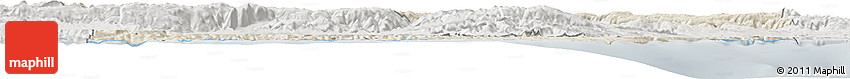 Shaded Relief Horizon Map of Sinop, lighten, semi-desaturated