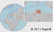 Gray Location Map of Sinop, hill shading