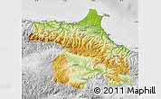 Physical Map of Sinop, lighten, desaturated