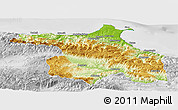 Physical Panoramic Map of Sinop, lighten, desaturated