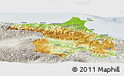 Physical Panoramic Map of Sinop, lighten, semi-desaturated