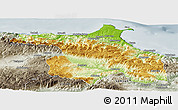 Physical Panoramic Map of Sinop, semi-desaturated