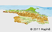 Physical Panoramic Map of Sinop, single color outside