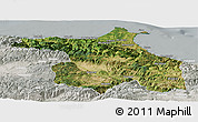 Satellite Panoramic Map of Sinop, lighten, semi-desaturated
