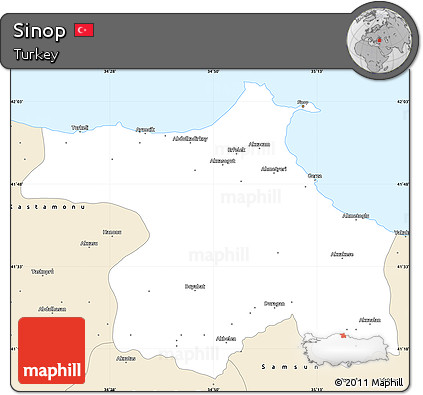 Classic Style Simple Map of Sinop