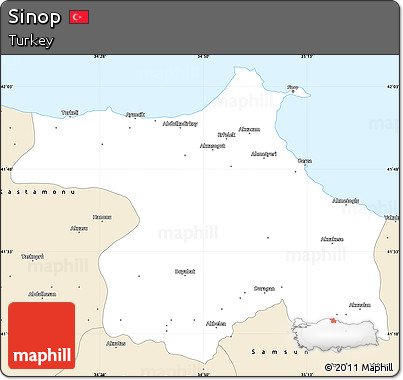 Classic Style Simple Map of Sinop