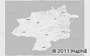 Gray 3D Map of Sivas, single color outside