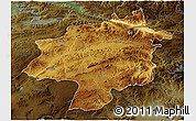 Physical 3D Map of Sivas, darken