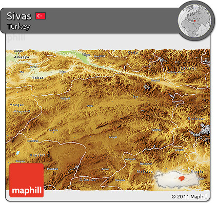 Physical 3D Map of Sivas