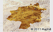 Physical 3D Map of Sivas, lighten