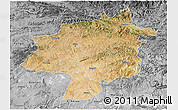 Satellite 3D Map of Sivas, desaturated
