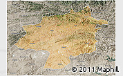 Satellite 3D Map of Sivas, semi-desaturated