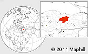 Blank Location Map of Sivas