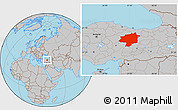 Gray Location Map of Sivas