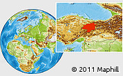 Physical Location Map of Sivas