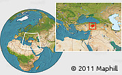 Satellite Location Map of Sivas, within the entire country