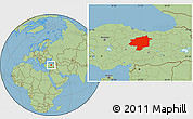 Savanna Style Location Map of Sivas