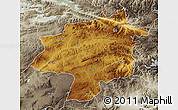 Physical Map of Sivas, semi-desaturated