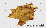 Physical Map of Sivas, single color outside