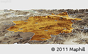 Physical Panoramic Map of Sivas, semi-desaturated