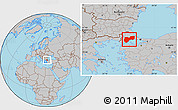 Gray Location Map of Tekirdag