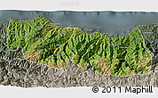 Satellite 3D Map of Trabzon, semi-desaturated