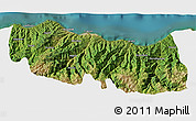 Satellite 3D Map of Trabzon, single color outside