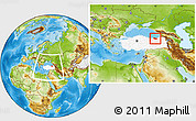 Physical Location Map of Trabzon, highlighted country, within the entire country