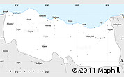 Silver Style Simple Map of Trabzon