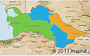 Political 3D Map of Turkmenistan, satellite outside, bathymetry sea