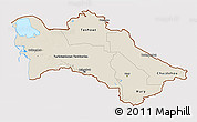 Shaded Relief 3D Map of Turkmenistan, cropped outside