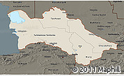 Shaded Relief 3D Map of Turkmenistan, darken