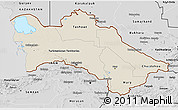 Shaded Relief 3D Map of Turkmenistan, desaturated