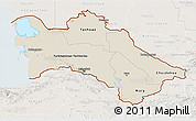 Shaded Relief 3D Map of Turkmenistan, lighten