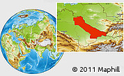 Physical Location Map of Chardzhou