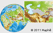 Gray Location Map of Turkmenistan, physical outside