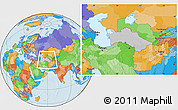 Gray Location Map of Turkmenistan, political outside