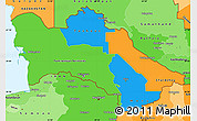 Political Simple Map of Turkmenistan, political shades outside
