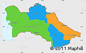 Political Simple Map of Turkmenistan, single color outside