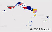 Flag 3D Map of Turks and Caicos Islands, flag centered