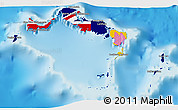 Flag 3D Map of Turks and Caicos Islands, physical outside