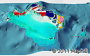 Flag 3D Map of Turks and Caicos Islands, satellite outside, flag centered