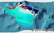 Flag 3D Map of Turks and Caicos Islands, satellite outside, flag rotated